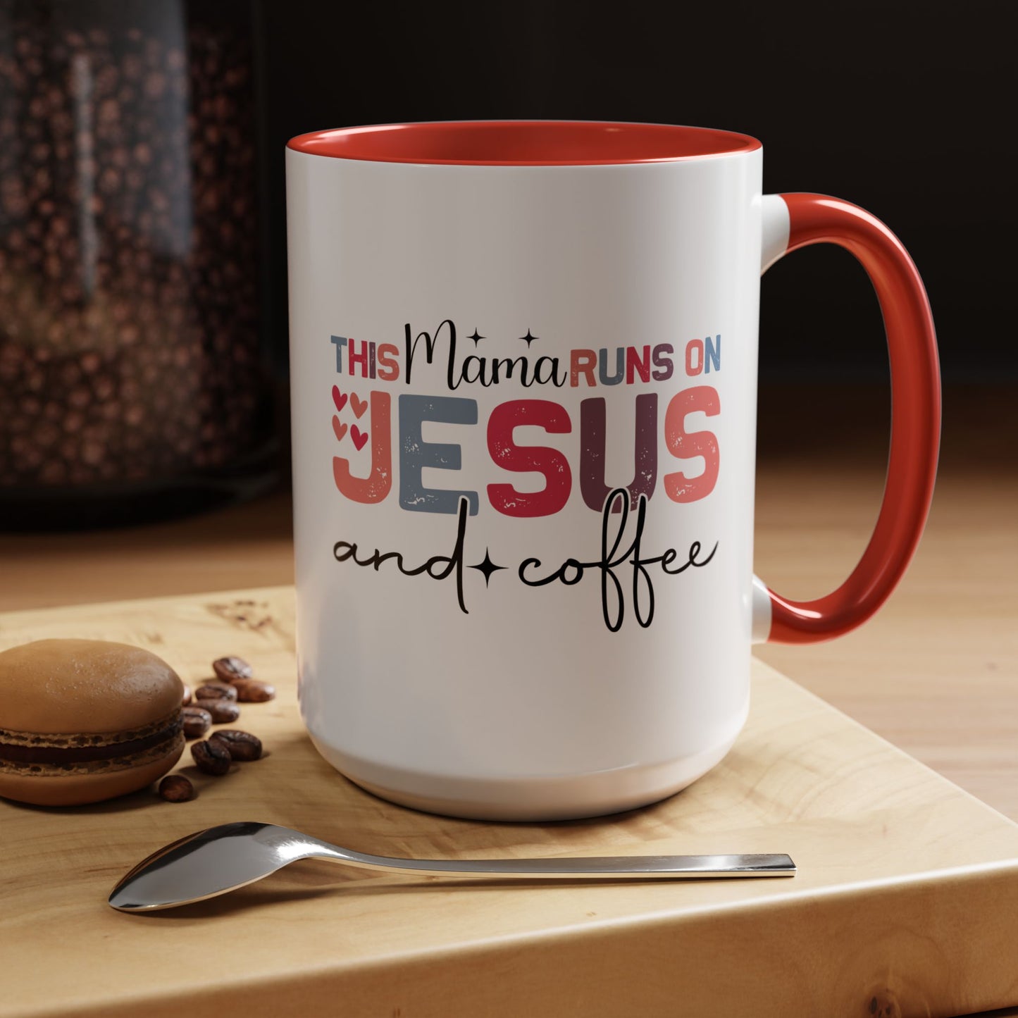 Christian Ceramic Mug - This Mama Runs On Him & Coffee Christian Accent Coffee Mug (11, 15oz)