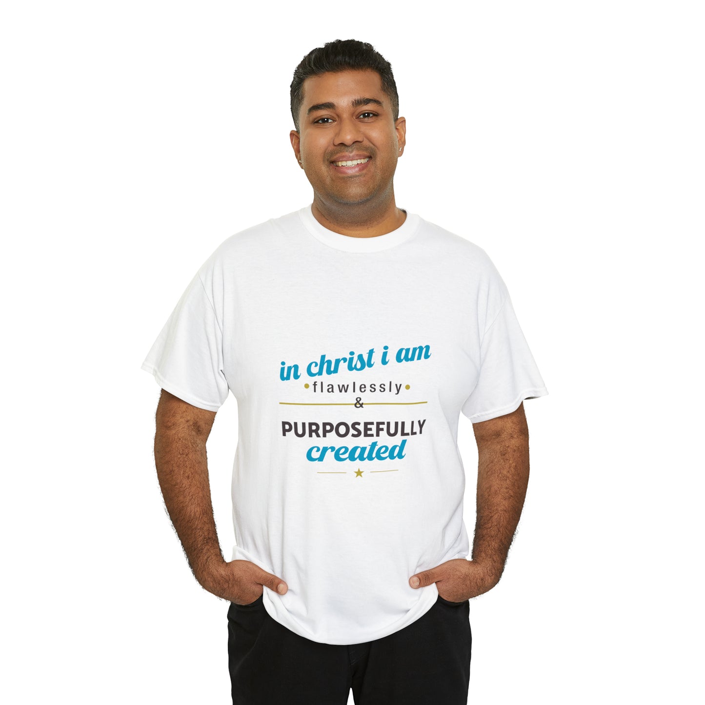 In Christ I Am Flawlessly & Purposefully Created Unisex Heavy Cotton Tee