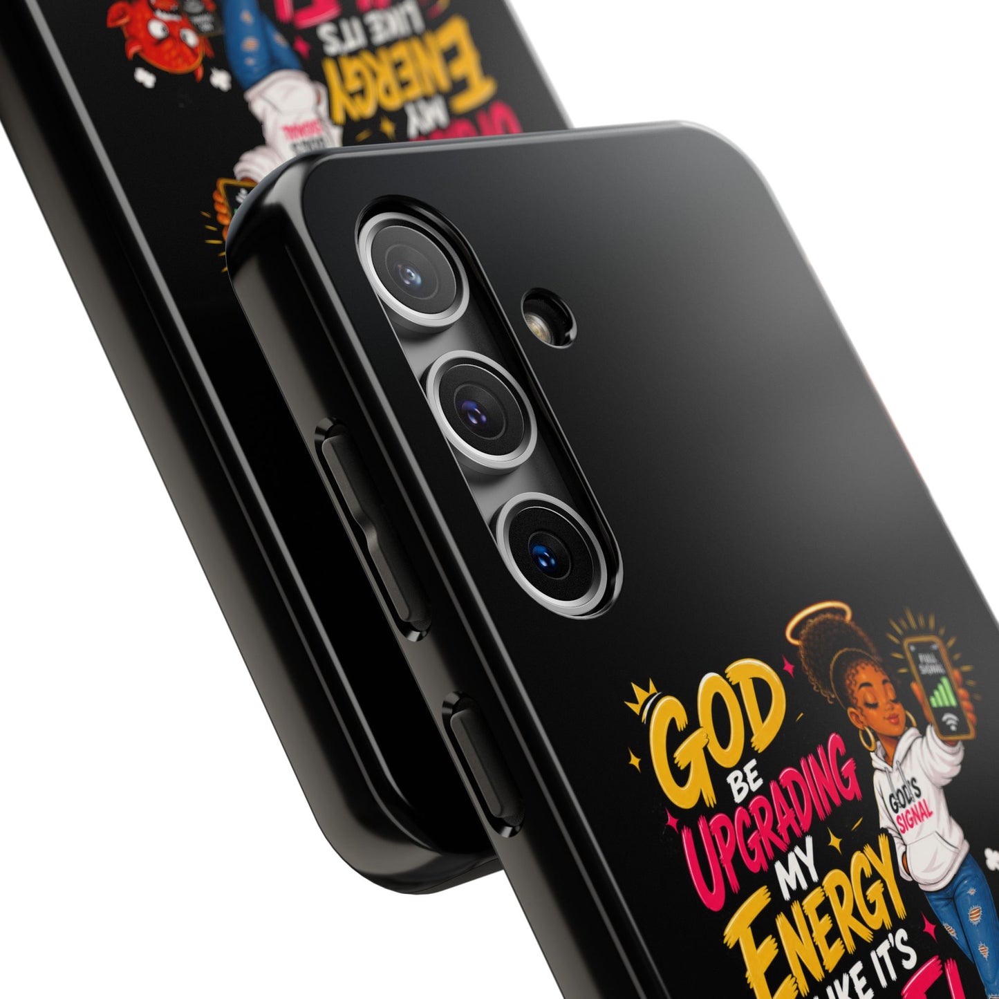 Phone Case — "God Be Upgrading My Energy Like It's Wi‑Fi" Inspirational Protective Cover - ClaimedbyGodDesigns