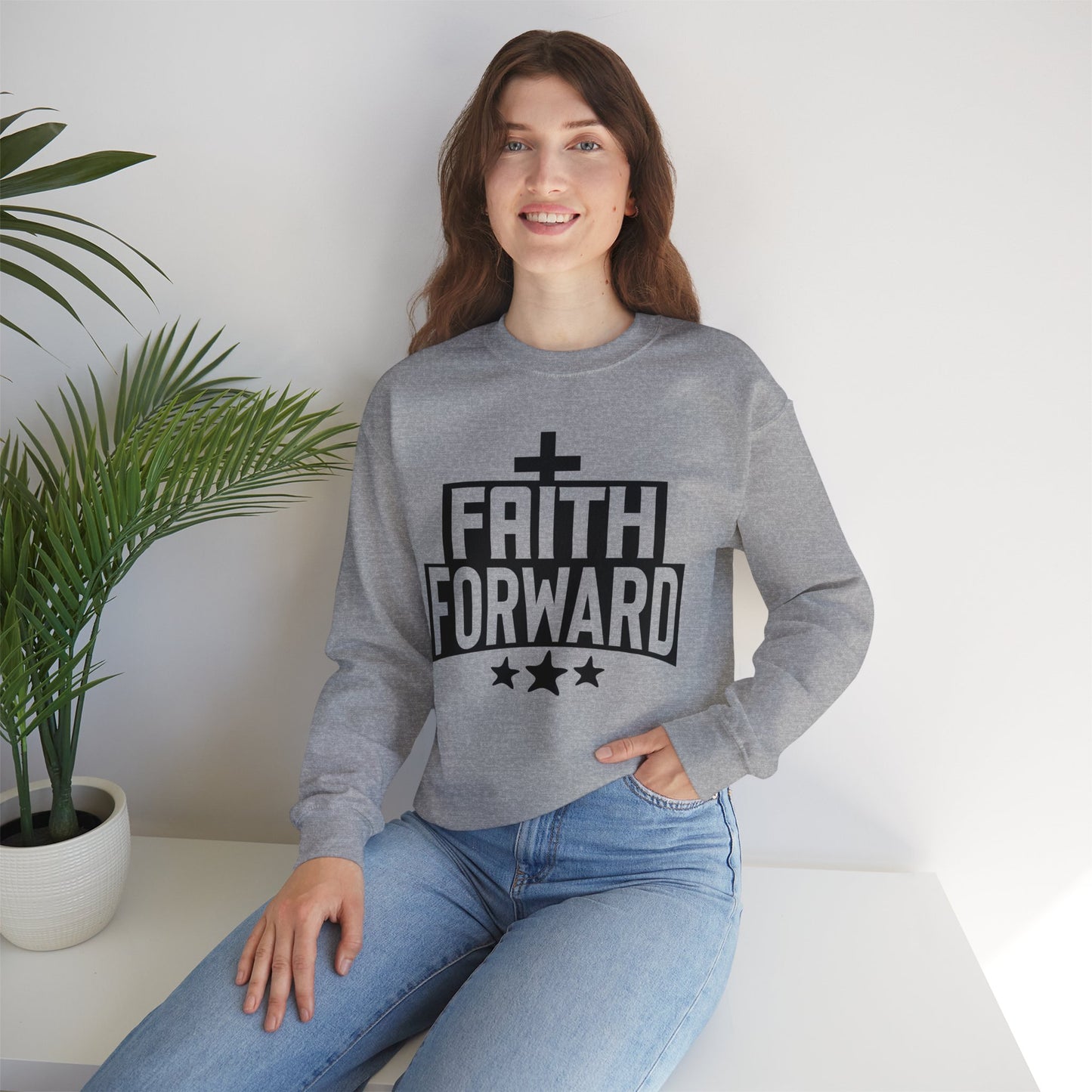 Faith Forward  Unisex Heavy Blend™ Crewneck Christian Sweatshirt