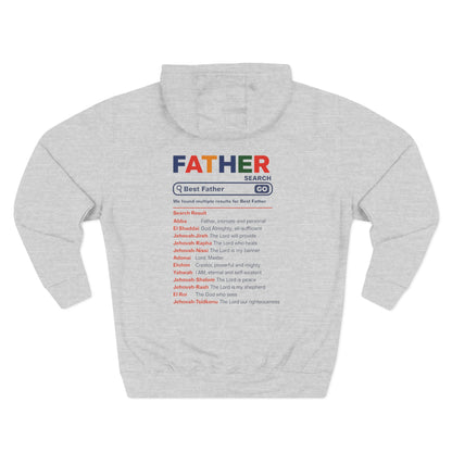 Father's Day Three - Panel Fleece Hoodie, Gift for Dad, Best Father Hoodie, Personalized Father Sweatshirt, Cute Dad Attire - ClaimedbyGodDesigns