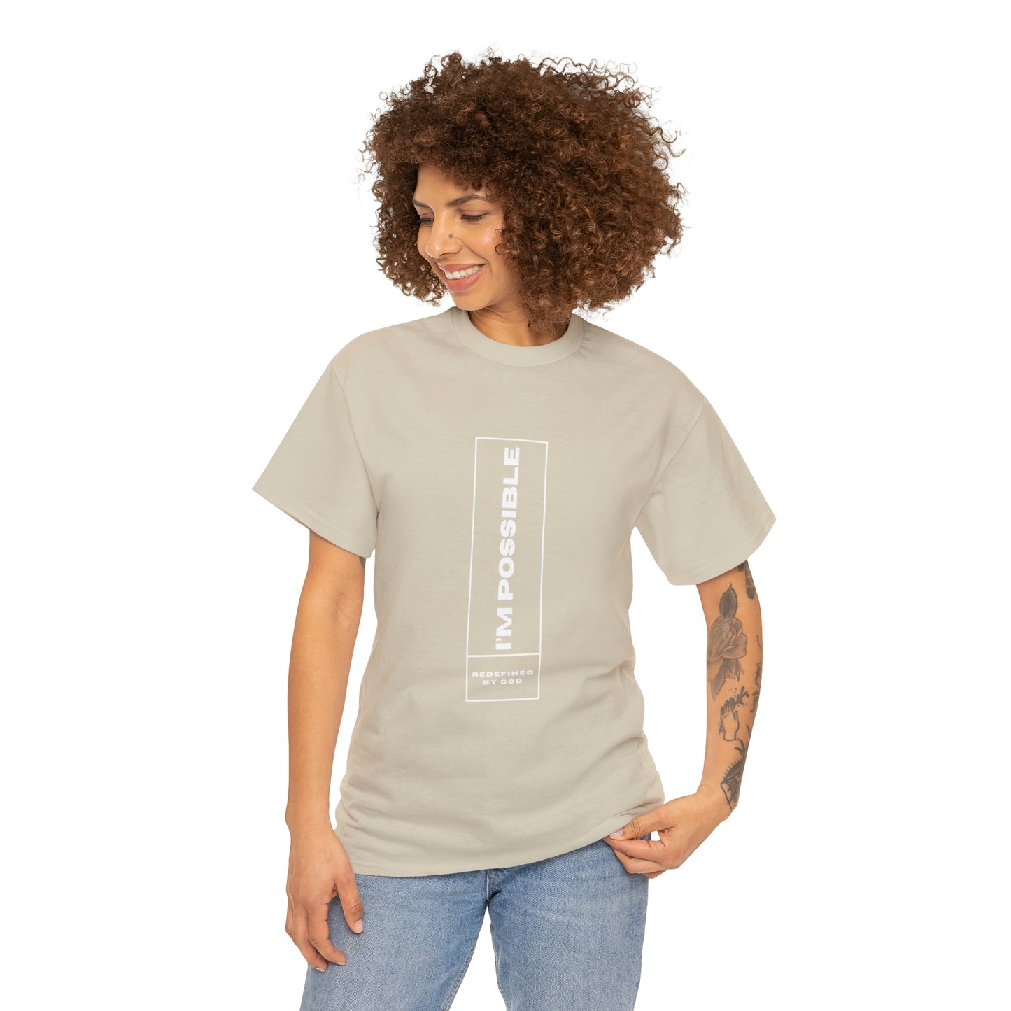 I'm Possible Redefined By God Unisex Heavy Cotton Tee Printify