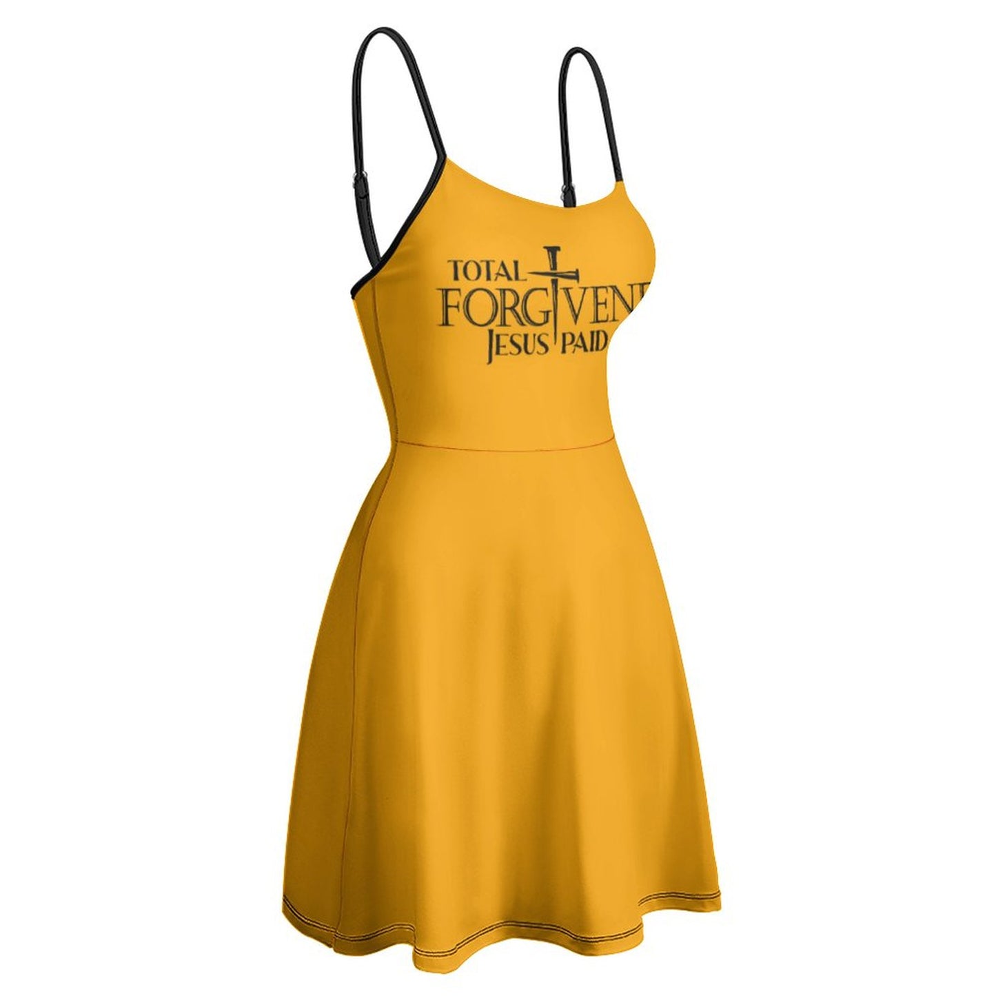 Total Forgiveness Jesus Paid It All Women's Christian Spaghetti Strap Casual Dress SALE-Personal Design