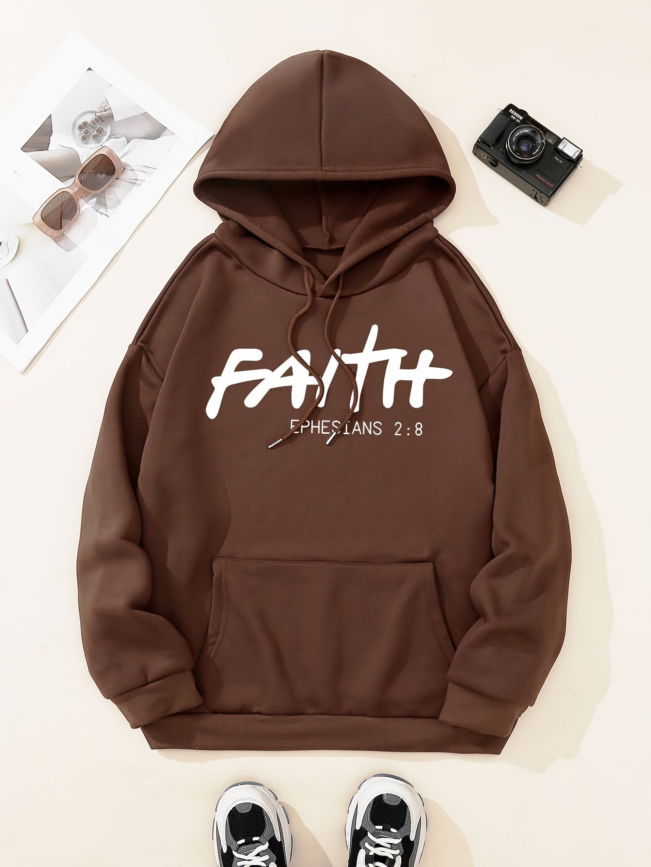 Ephesians 2:8 Faith Women's Christian Pullover Hooded Sweatshirt claimedbygoddesigns