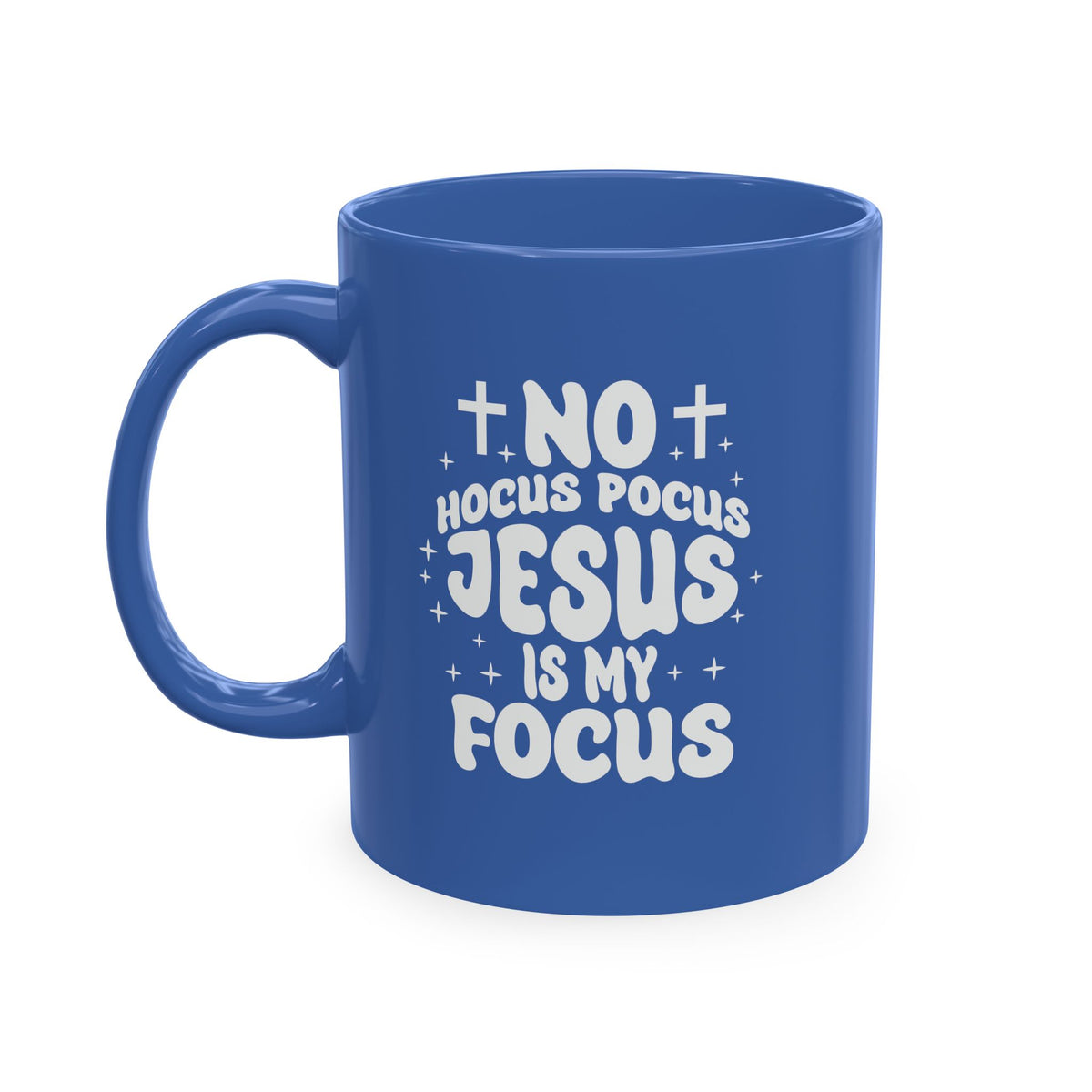 Halloween Mug - "No Hocus Pocus, Jesus Is My Focus" Christian Ceramic Coffee Cup