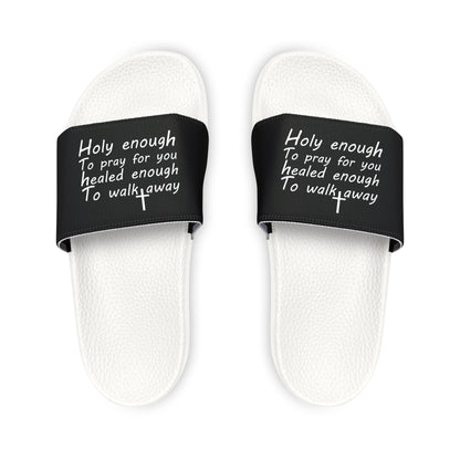 Inspirational Women's Sandals - Quote Slide-On Footwear for Comfort & Style