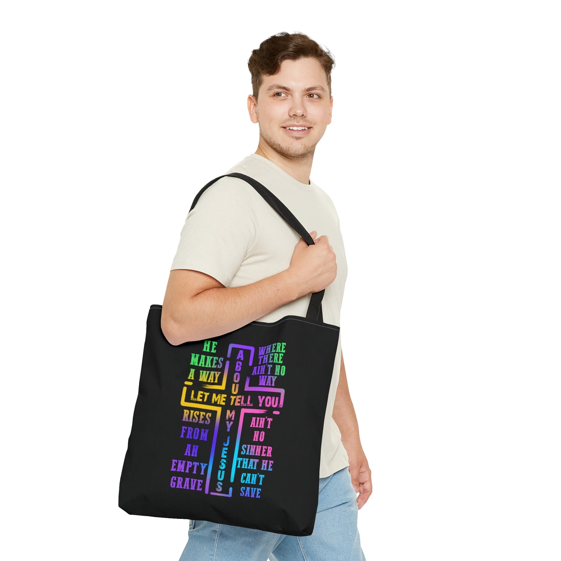 Let Me Tell You About My Jesus Christian Tote Bag Printify
