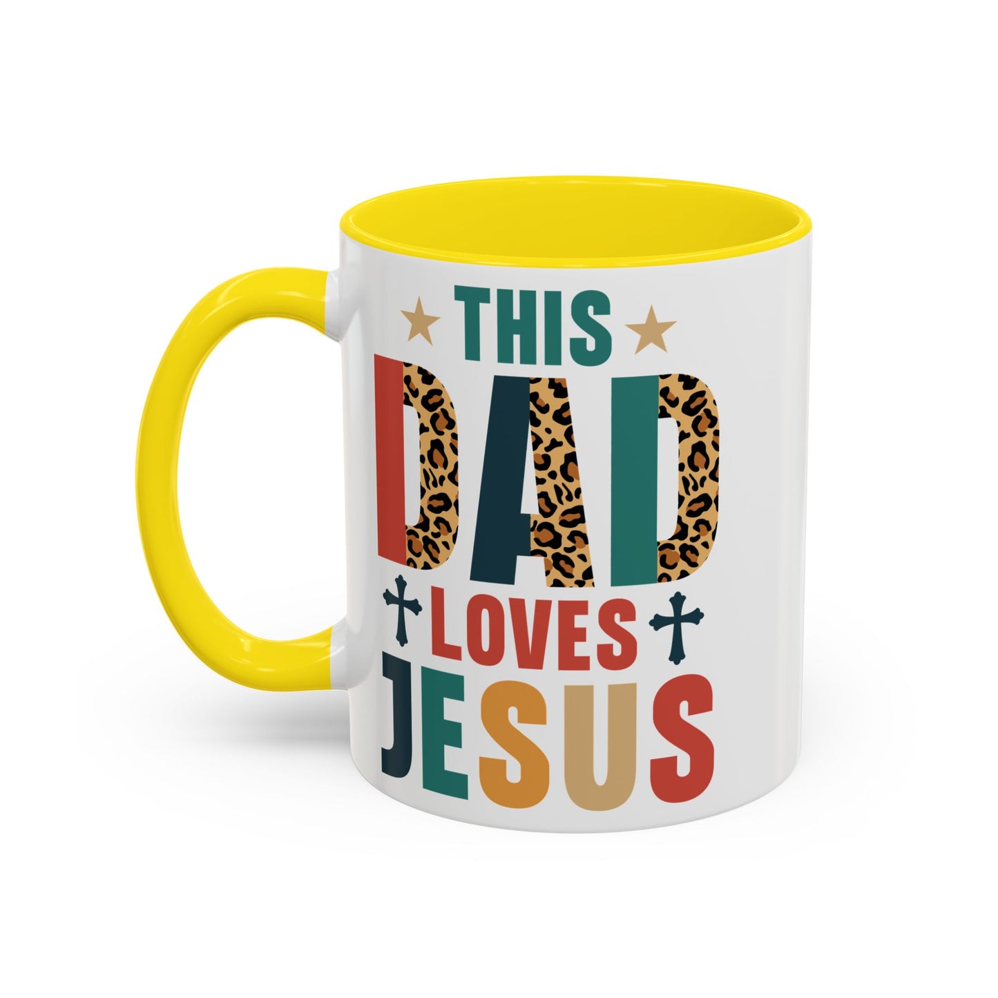 This Dad Loves Him Accent Coffee Mug - Perfect Gift for Father's Day and Christian Dads