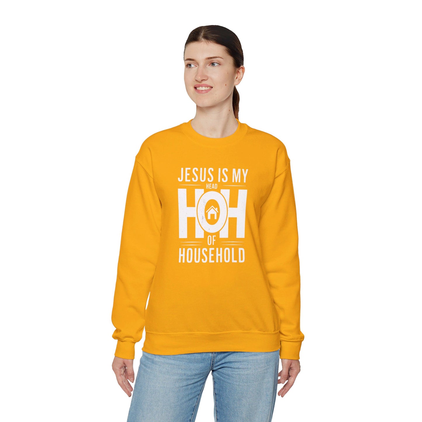 Jesus Is My Head Of Household HOH  Unisex Heavy Blend™ Crewneck Christian Sweatshirt