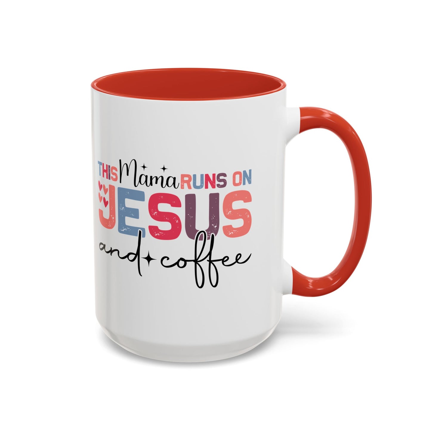 Christian Ceramic Mug - This Mama Runs On Him & Coffee Christian Accent Coffee Mug (11, 15oz)