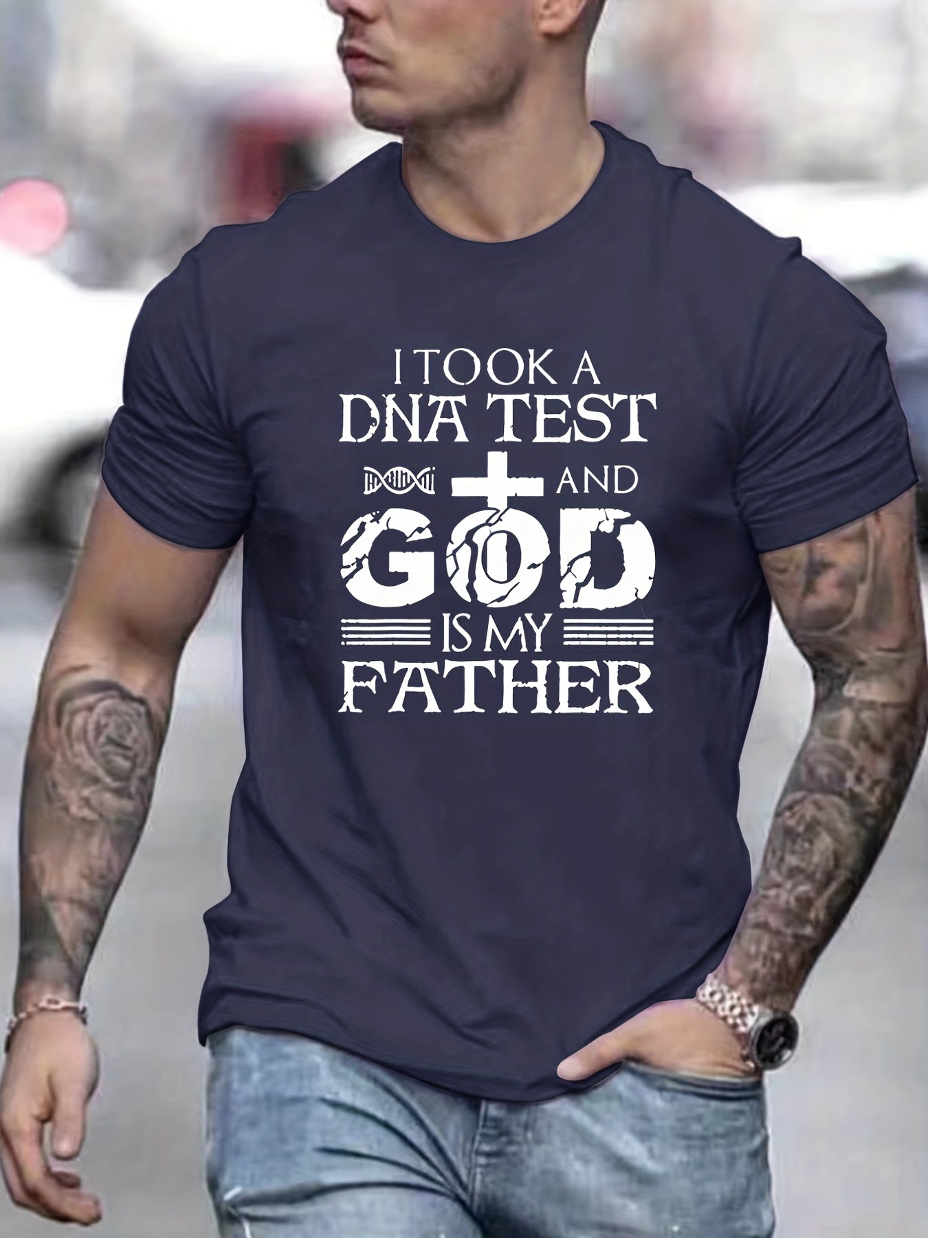 I Took A DNA Test & God Is My Father Men's Christian T-shirt claimedbygoddesigns