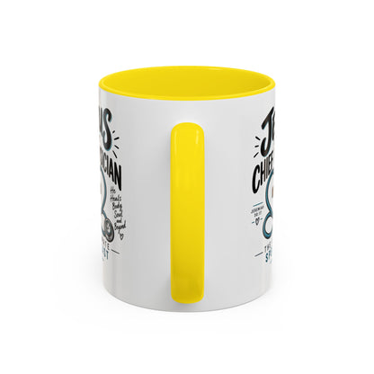 Jesus Is My Chief Physician Accent Coffee Mug – Christian Faith Medical Gift