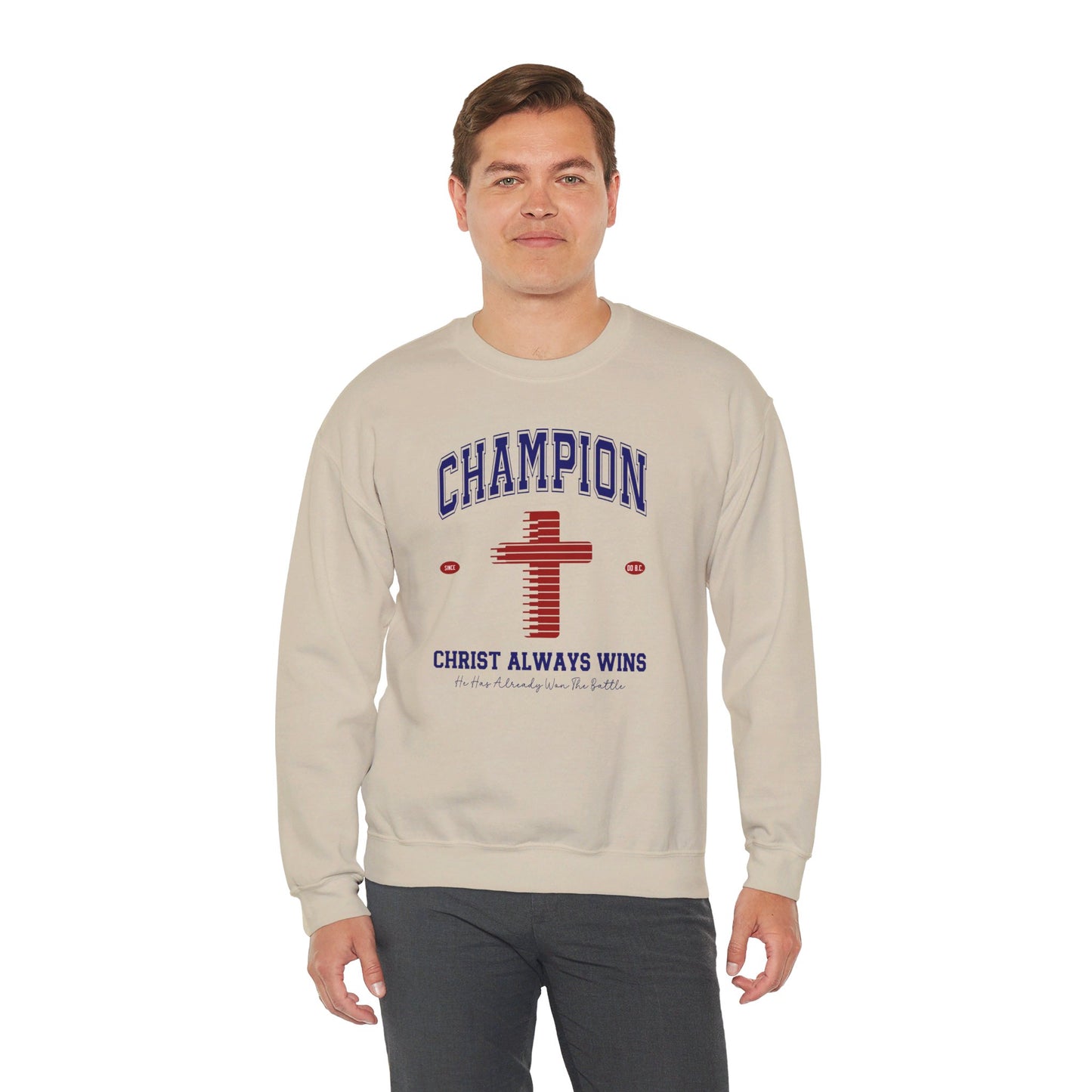 Champion Christ Always Wins Unisex Heavy Blend™ Crewneck Christian Sweatshirt