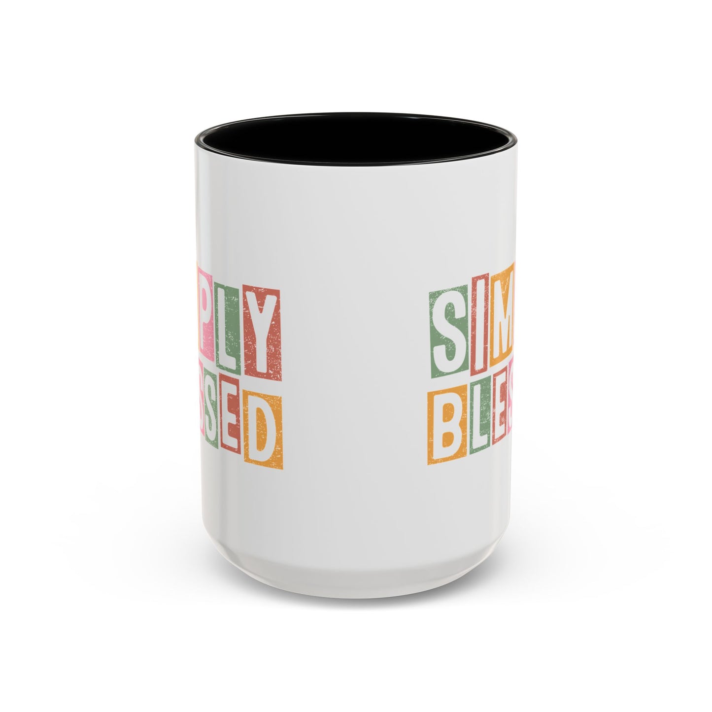 Christian Ceramic Mug- Simply Blessed Accent Coffee Mug (11, 15oz)