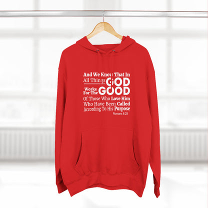 Inspirational Three - Panel Fleece Unisex Hoodie, Christian Apparel, Cozy Sweatshirt, Gift for Believers, Scripture Hoodie - ClaimedbyGodDesigns