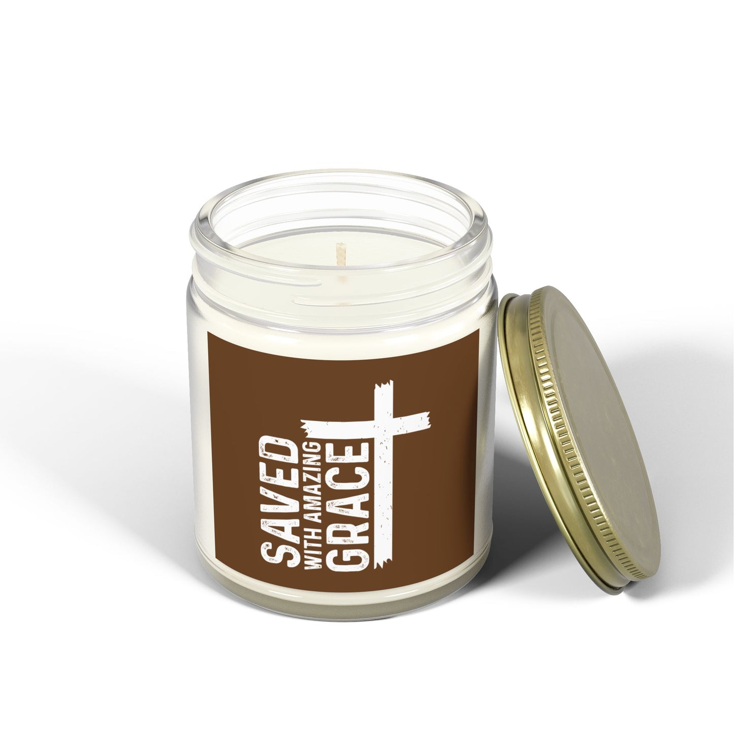 Saved With Amazing Grace Christian Scented Candle (4oz, 9oz)