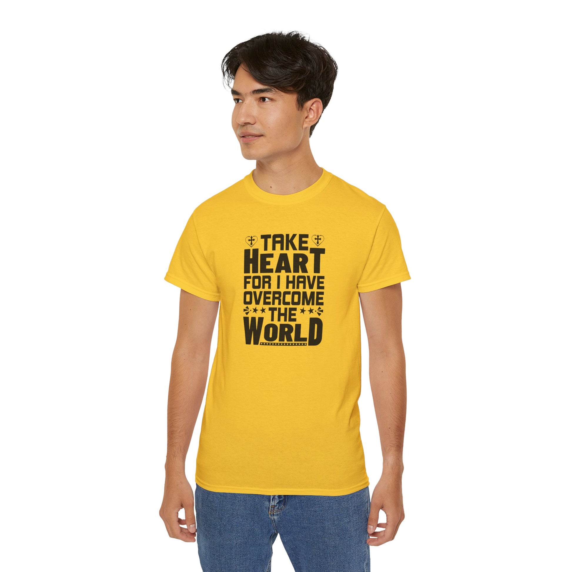 Take Heart For I Have Overcome The World Unisex Christian Ultra Cotton Tee Printify