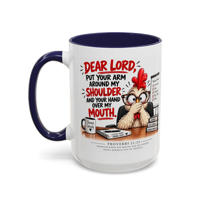Christian Coffee Mug — "Dear Lord, Put Your Arm Around My Shoulder" Inspirational Ceramic Mug