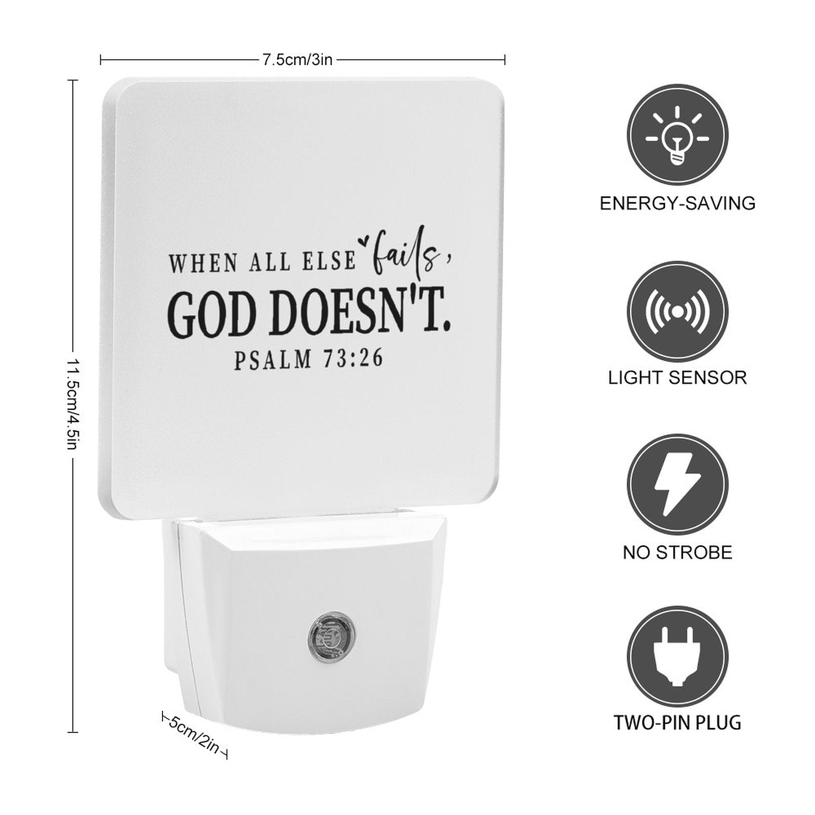 When All Else Fails Christian Night Light For Kids - ClaimedbyGodDesigns