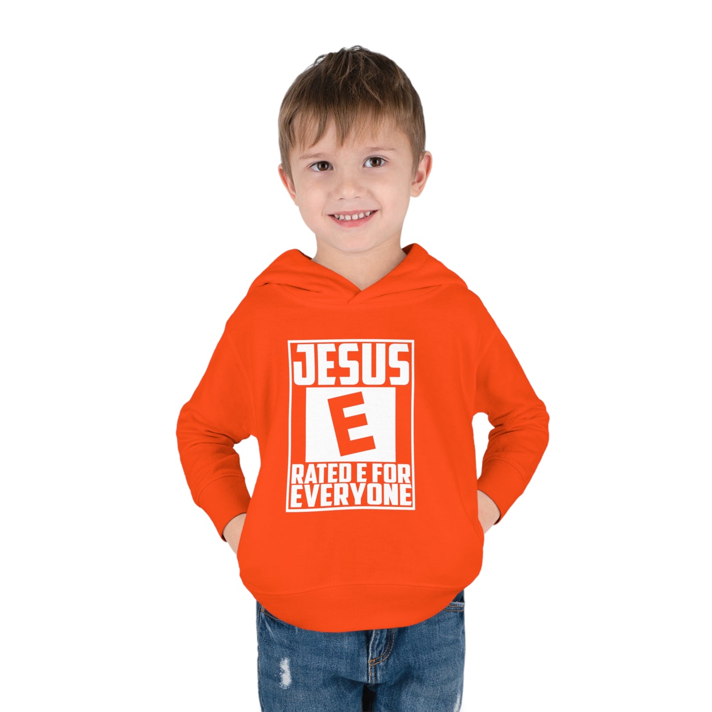 Jesus Rated E For Everyone Toddler Pullover Fleece Hooded Sweatshirt