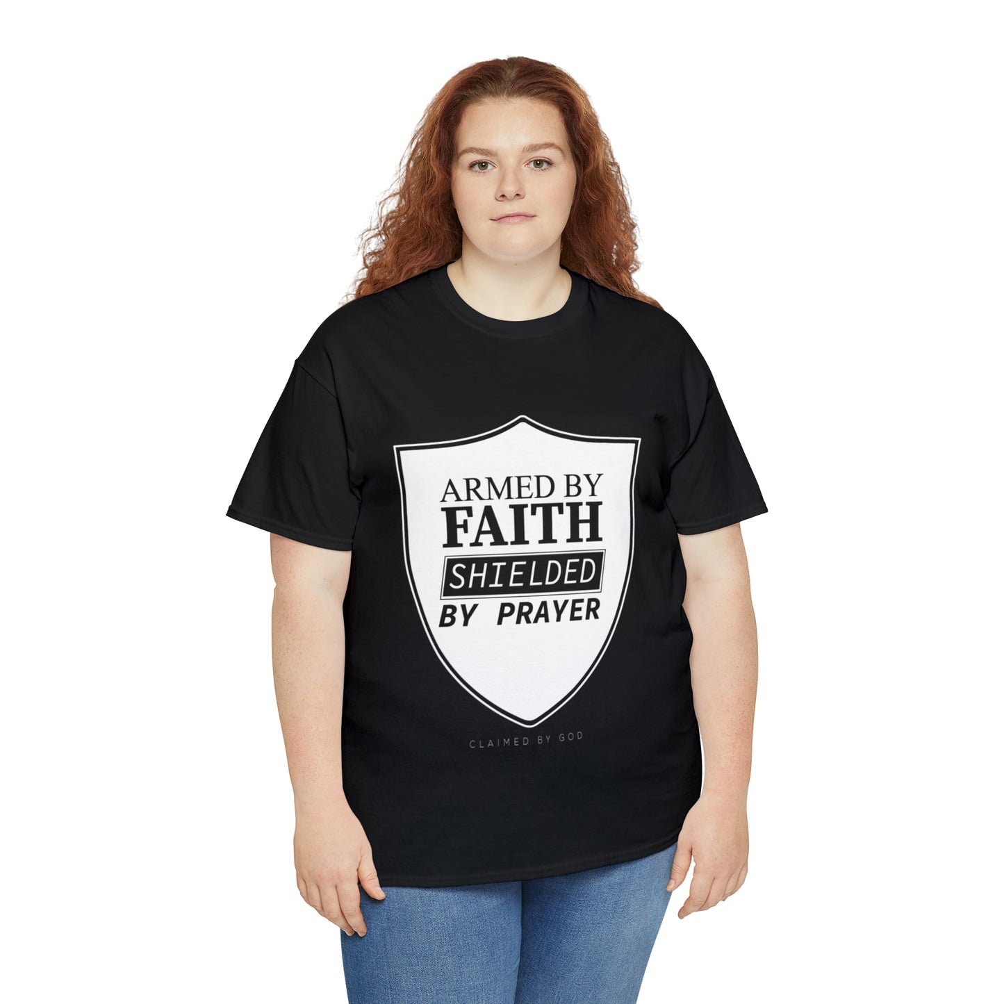 Armed By Faith Shielded By Prayer Unisex Heavy Cotton Tee