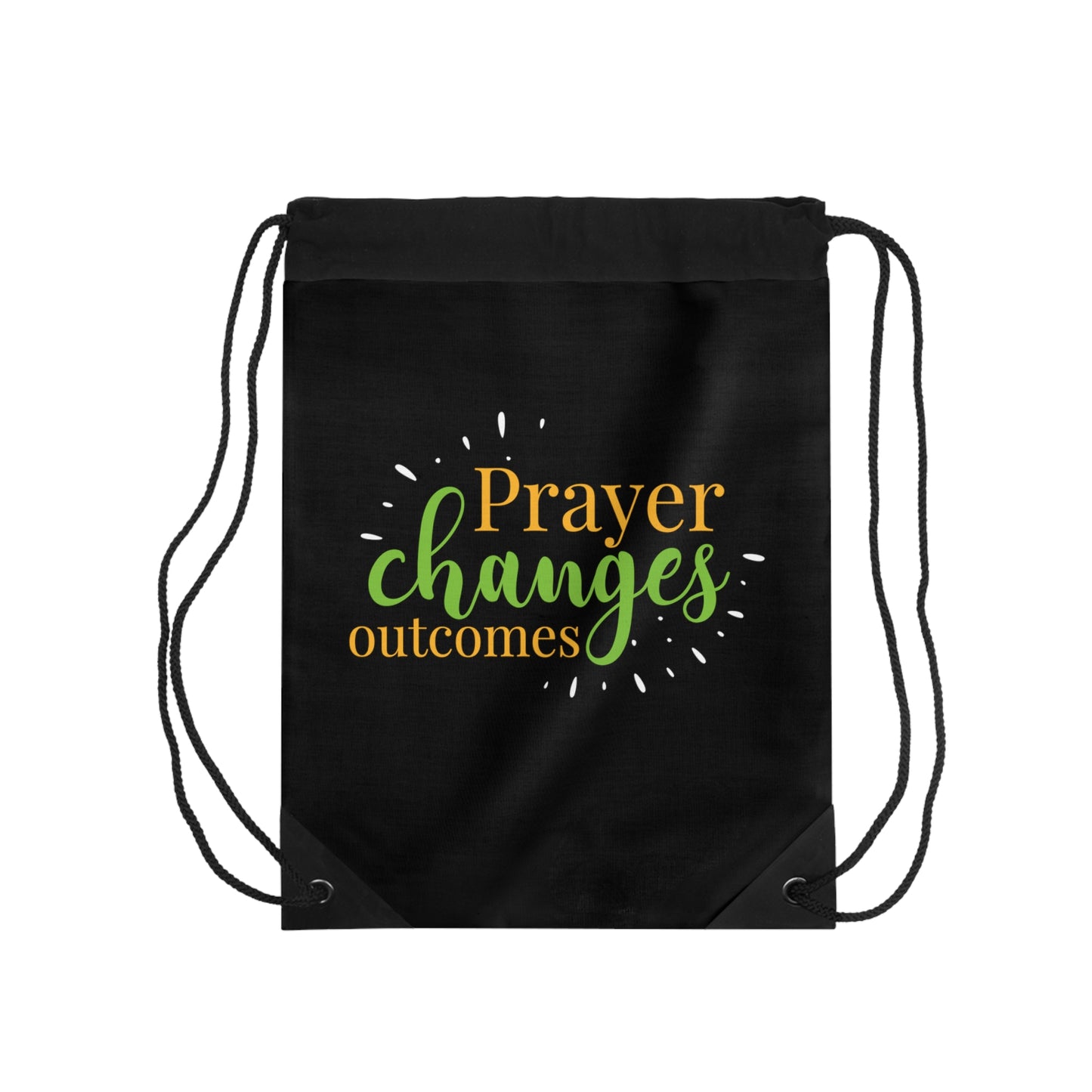 Prayer Changes Outcomes Drawstring Bag