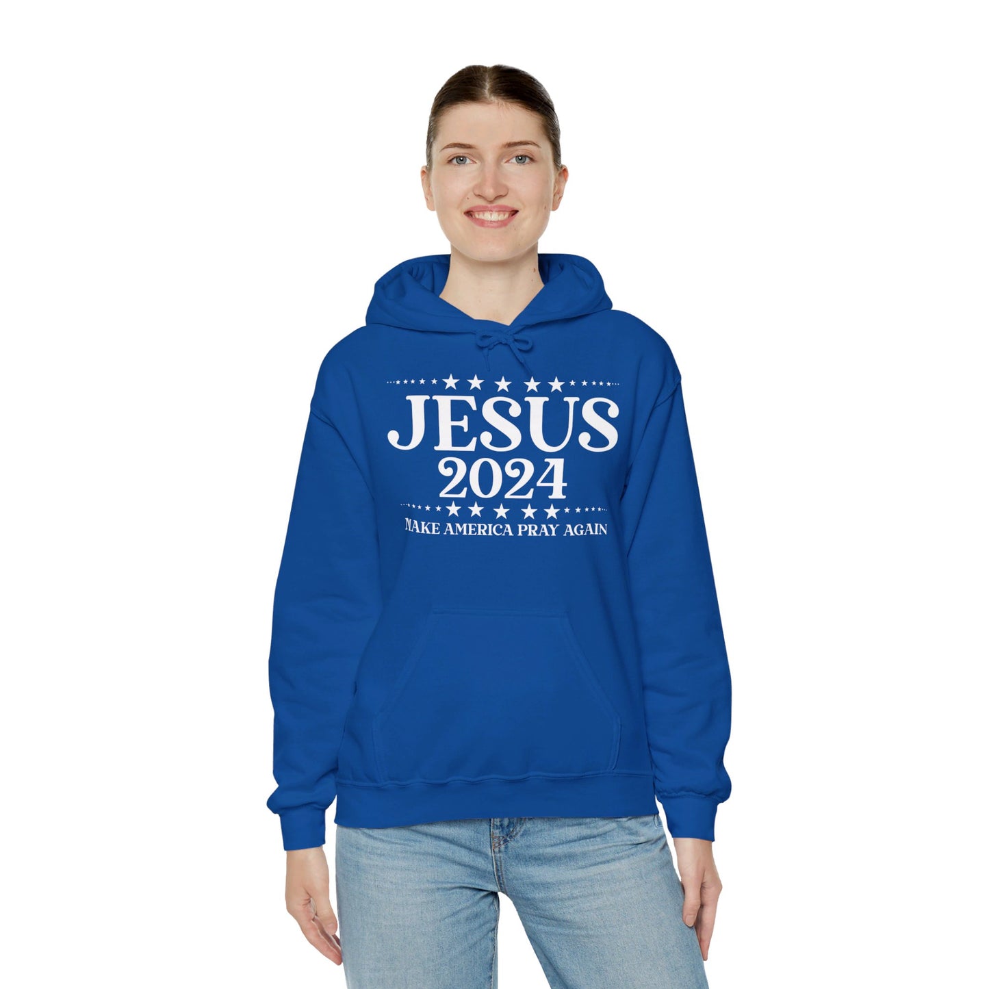 Jesus 2024 Make America Pray Again Unisex Christian Pullover Hooded Sweatshirt