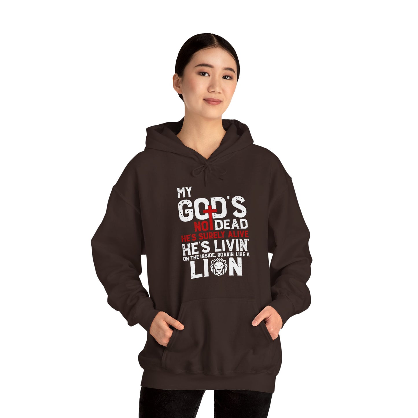 My God's Not Dead He's Surely Alive Unisex Christian Hooded Pullover Sweatshirt