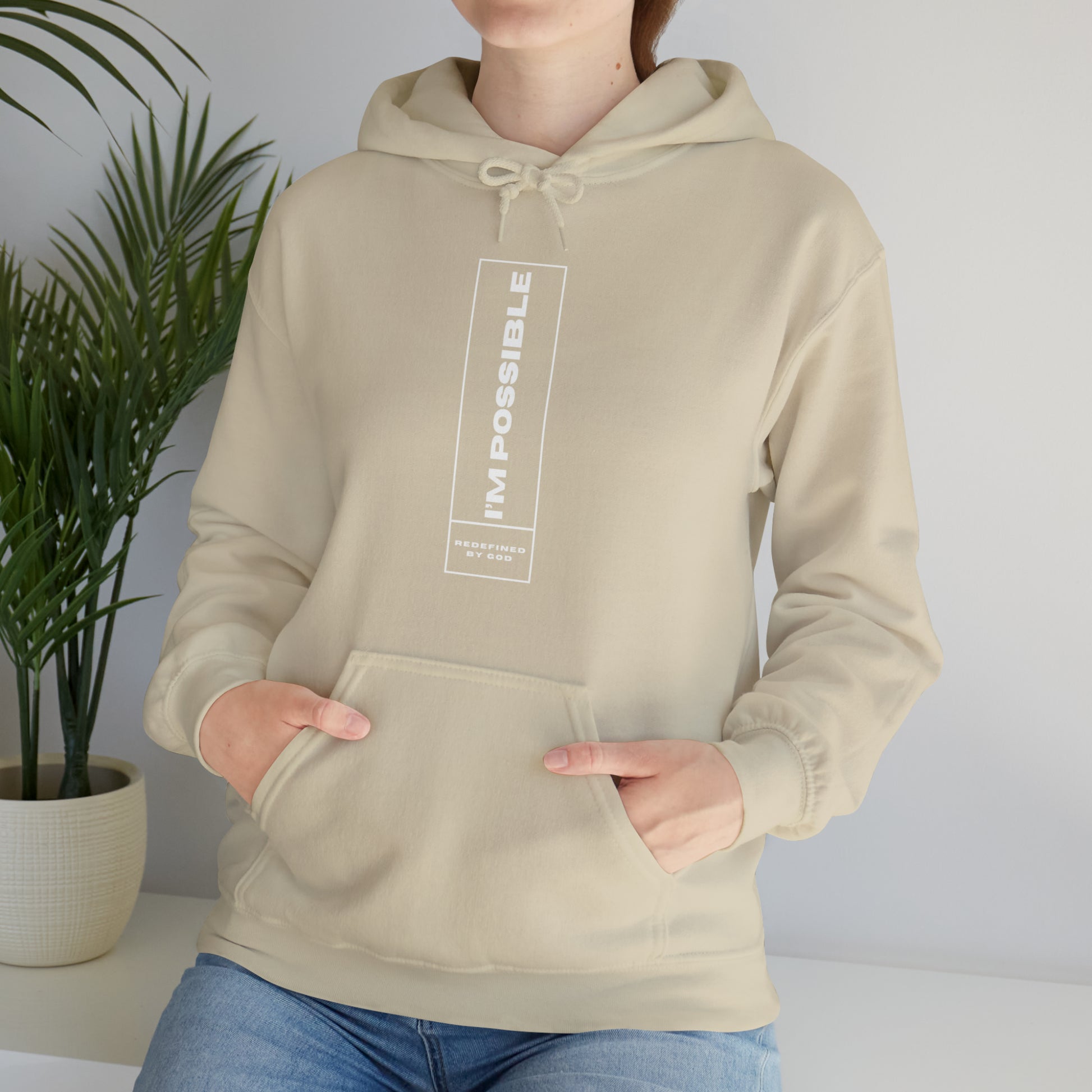 I'm Possible Redefined By God Unisex Hooded Sweatshirt Printify