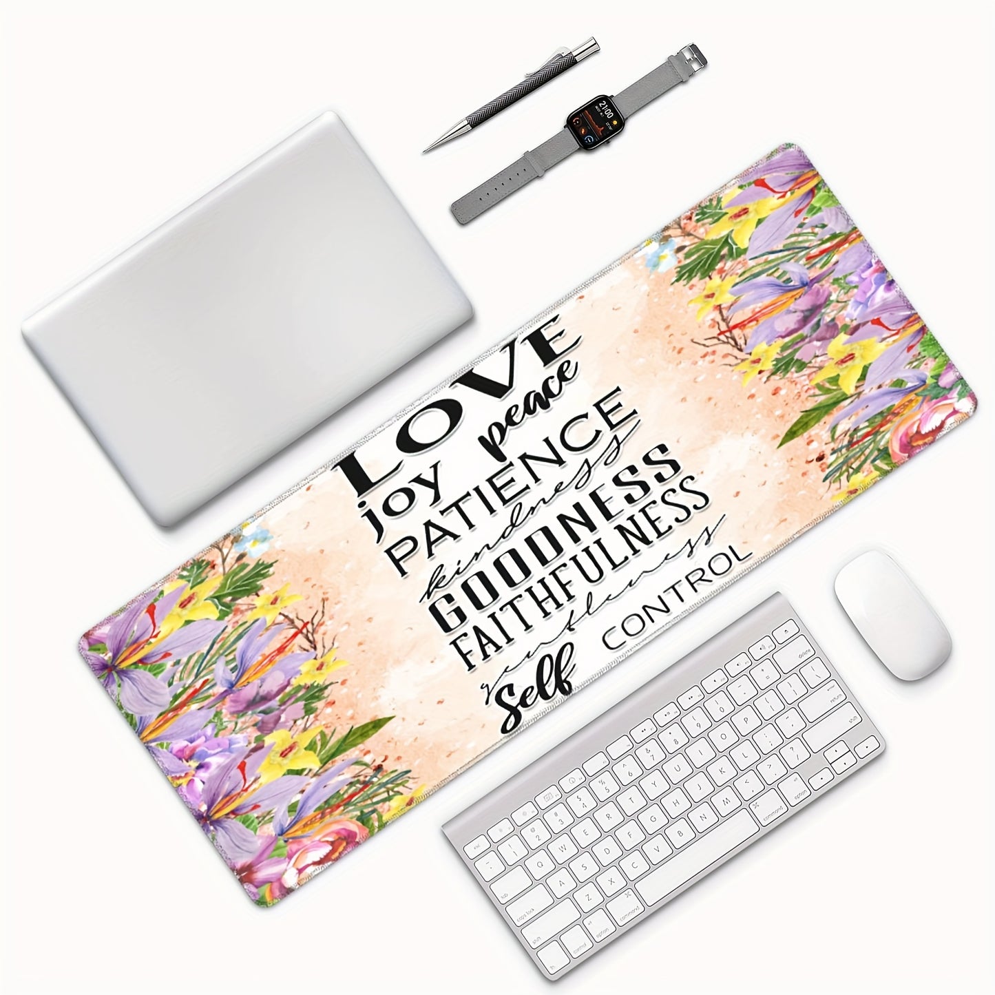 1pc Love Peace Self Control Christian Computer Keyboard Mouse Pad claimedbygoddesigns