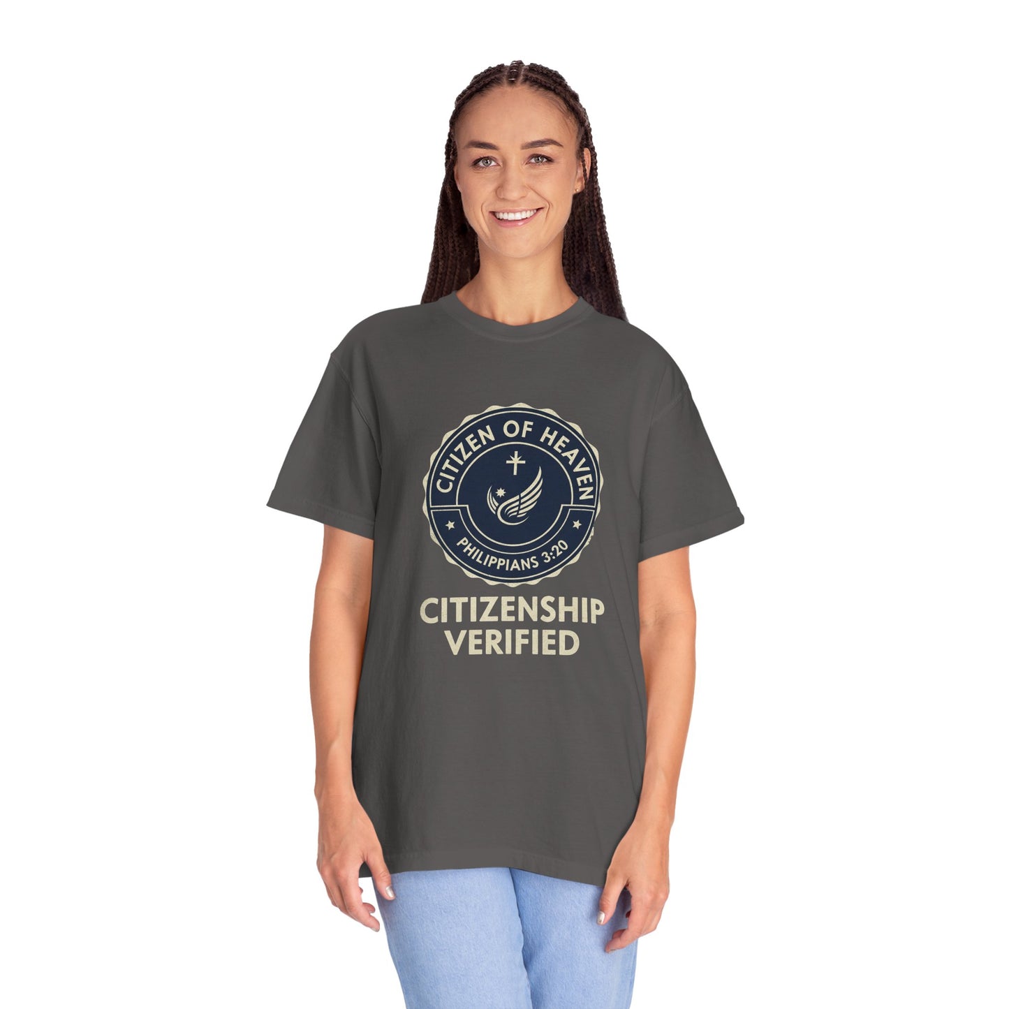 Citizen of Heaven T-shirt, Unisex Garment - Dyed Tee, Spiritual Gift, Christian Apparel, Faith - Based Fashion, Inspirational Top - ClaimedbyGodDesigns