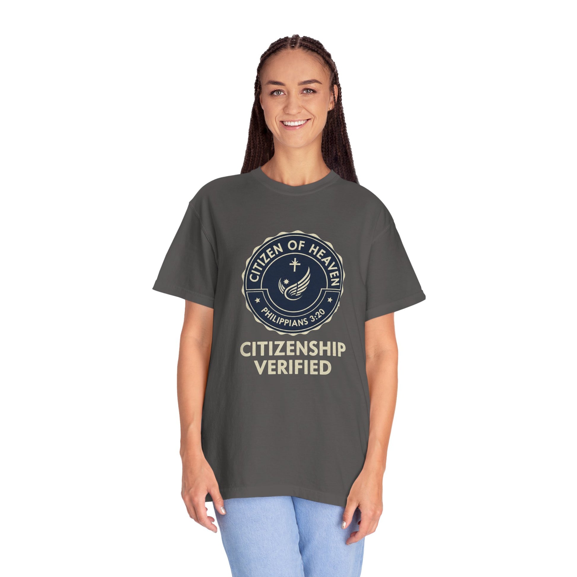 Citizen of Heaven T-shirt, Unisex Garment - Dyed Tee, Spiritual Gift, Christian Apparel, Faith - Based Fashion, Inspirational Top - ClaimedbyGodDesigns