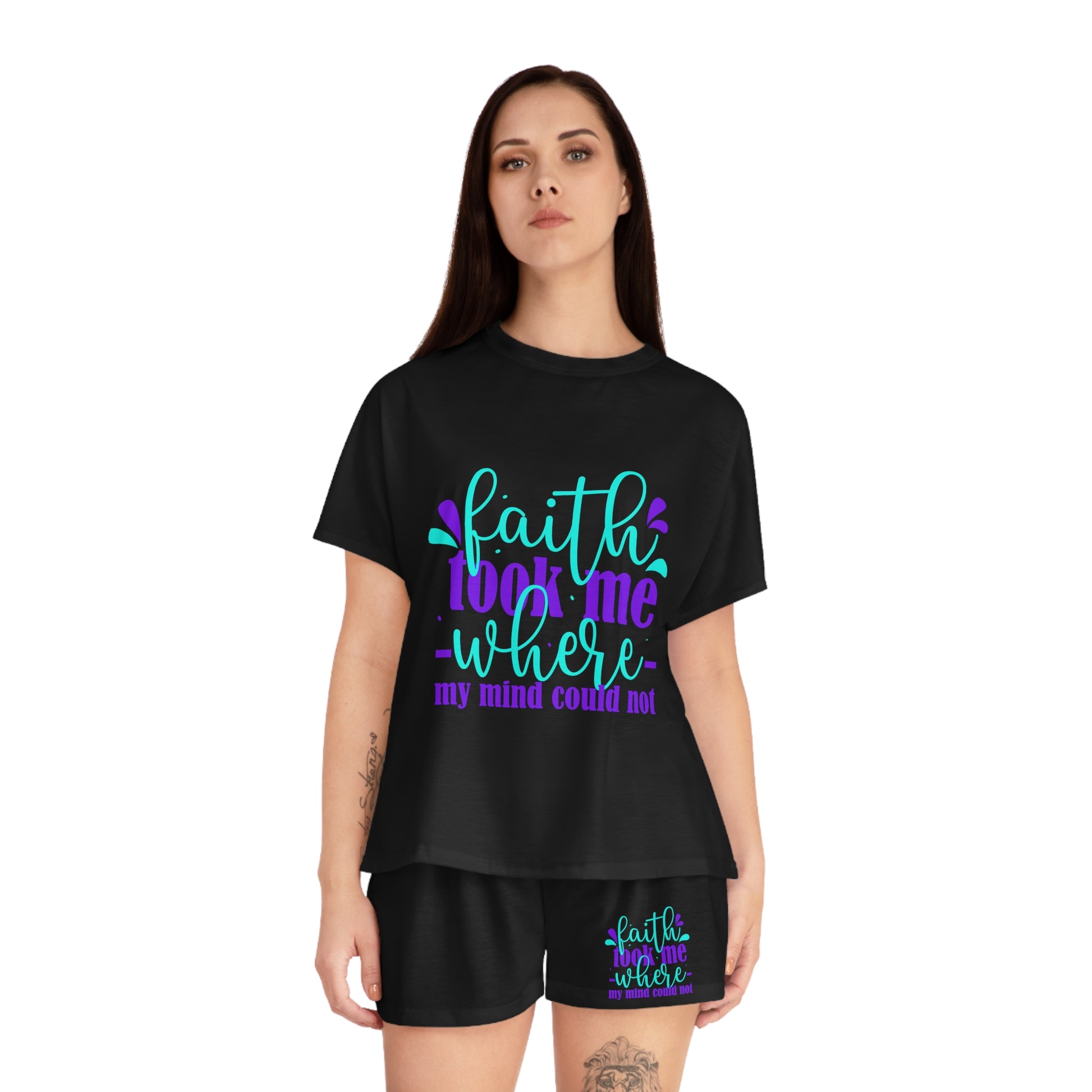 Faith Took Me Where My Could Not Women's Christian Short Pajama Set Printify