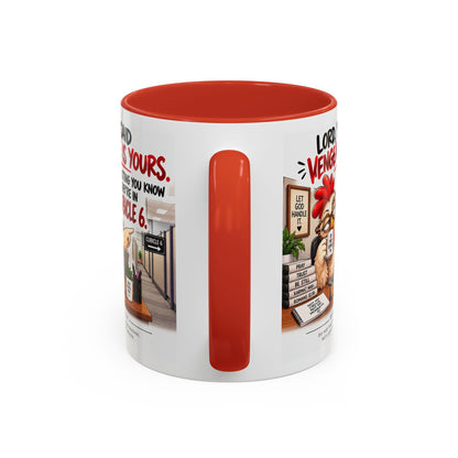 Christian Coffee Mug — “Lord, You Said Vengeance Is Yours” Funny Office Cubicle Prayer Gift