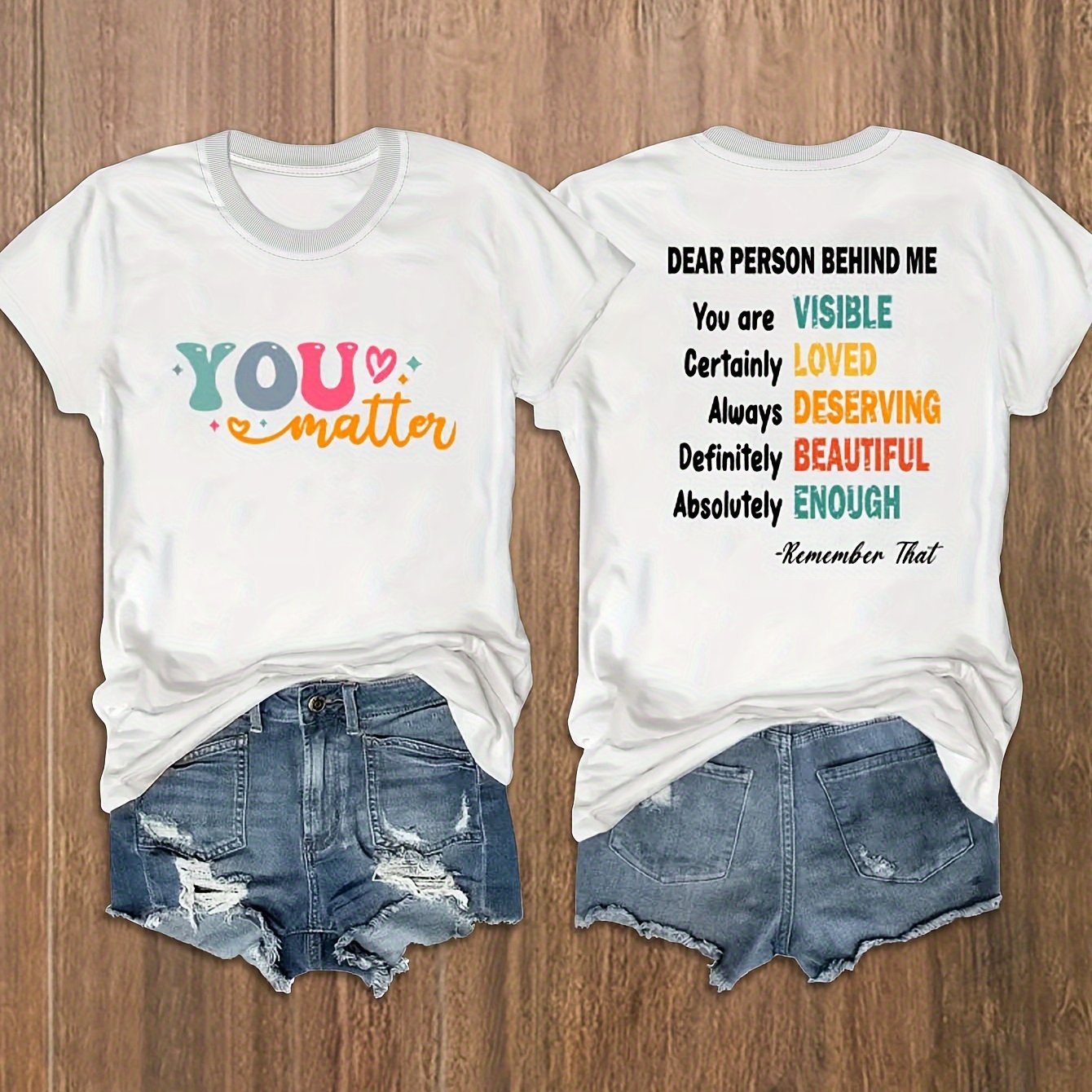 Dear Person Behind Me, You Matter Plus Size Women's Christian T-shirt claimedbygoddesigns
