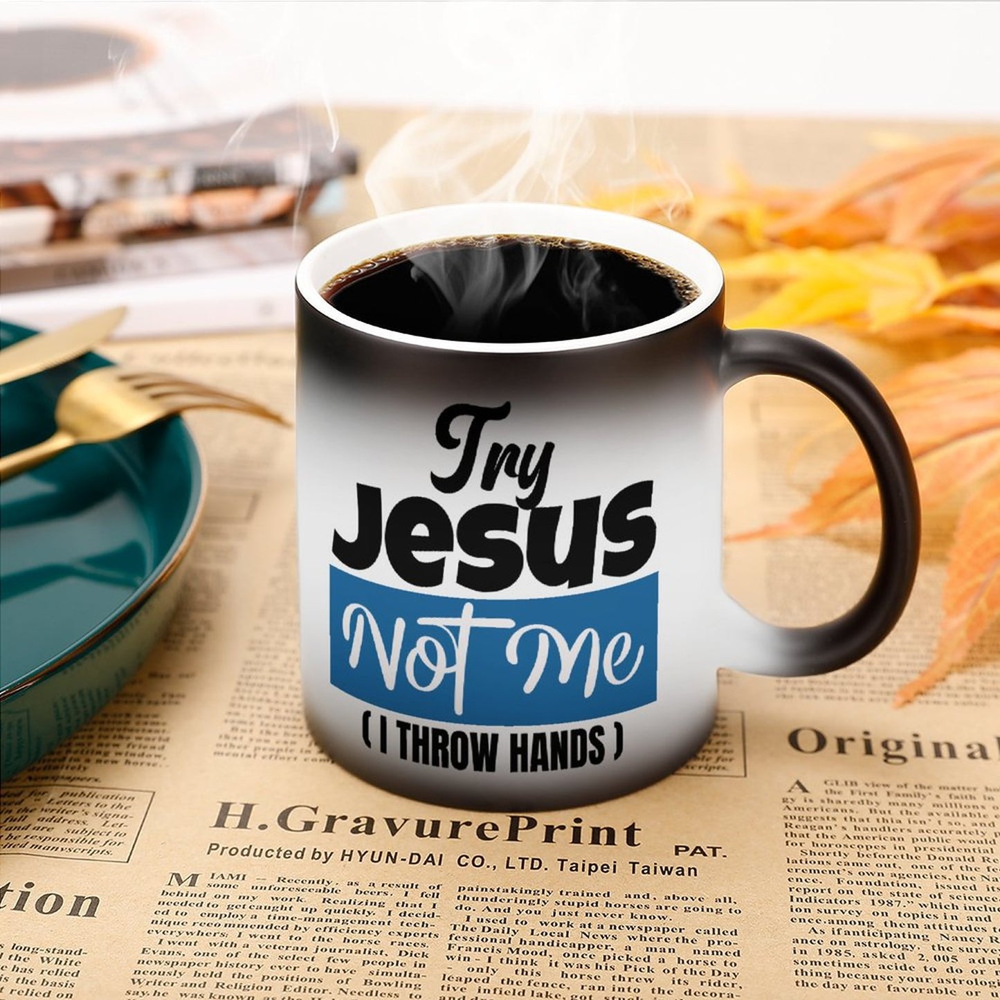 Try Jesus Not Me I Throw Hands Funny Christian Color Changing Mug (Dual-sided)