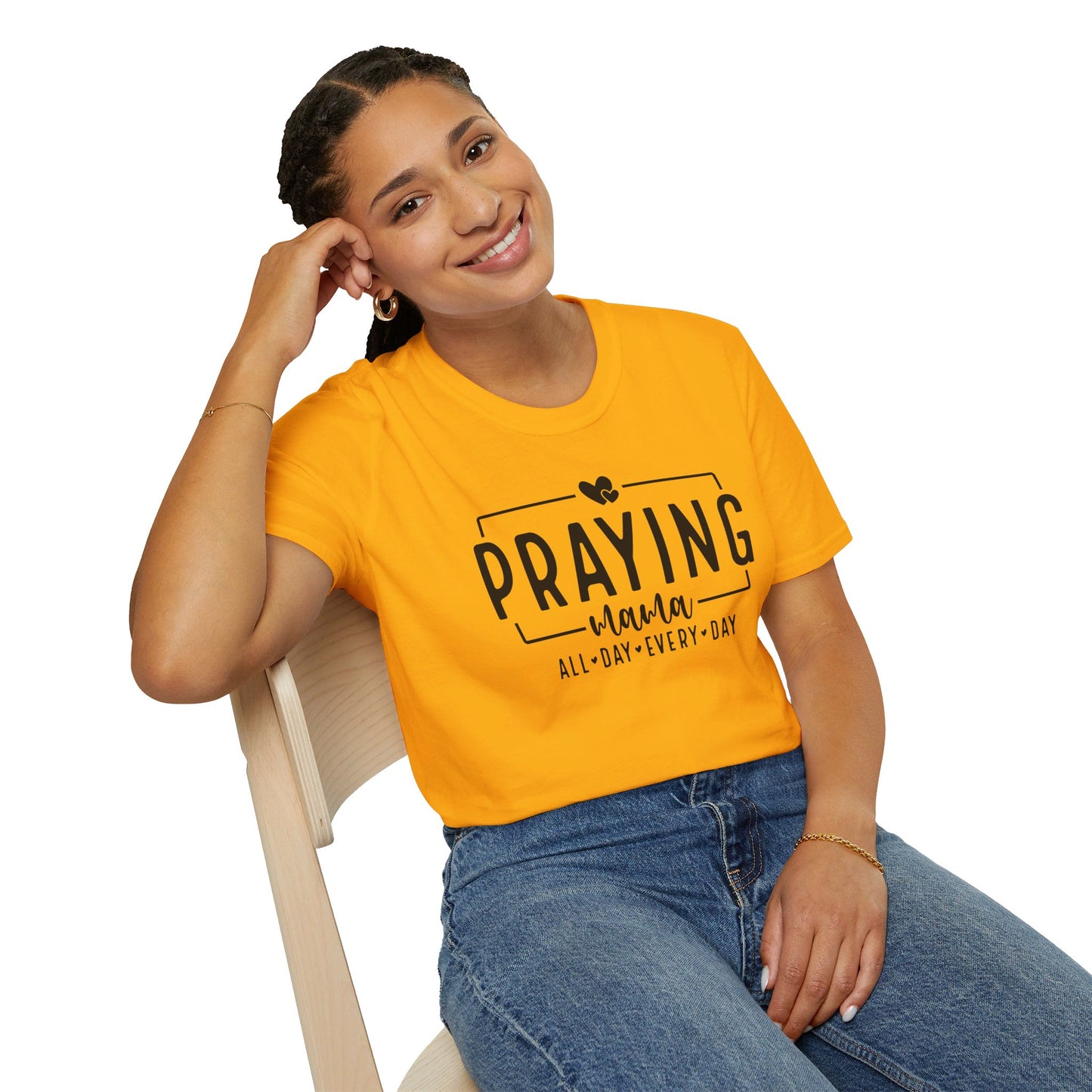 Praying Mama All Day Every Day Women's Christian T-shirt