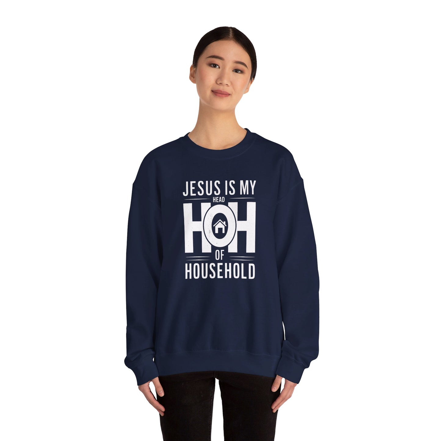 Jesus Is My Head Of Household HOH  Unisex Heavy Blend™ Crewneck Christian Sweatshirt