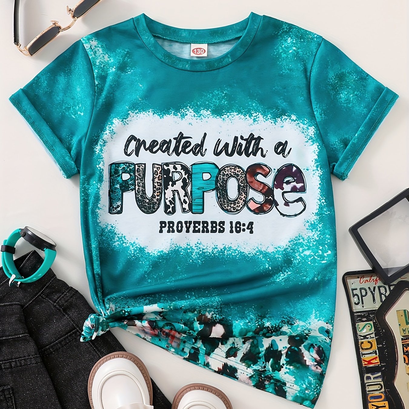 Created With A Purpose Youth Christian T-shirt claimedbygoddesigns