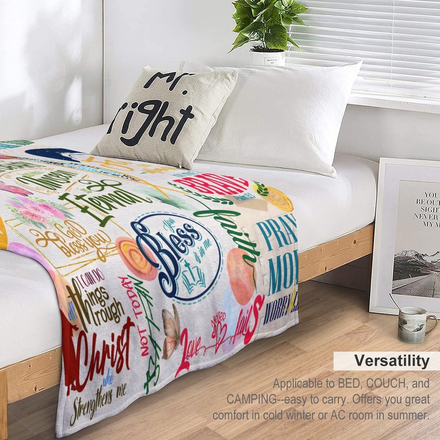 Bible Verse Christian Flannel Throw Blanket
