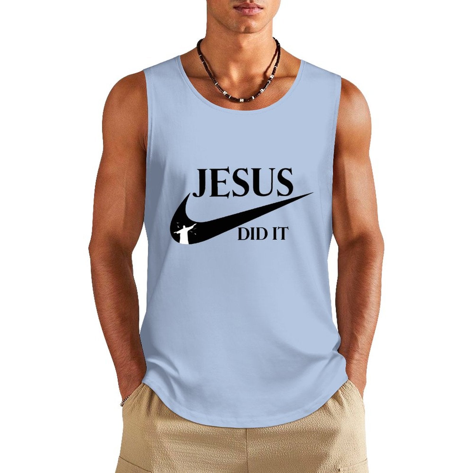 Jesus Did It (Like Nike) Men's Christian Tank Top SALE-Personal Design