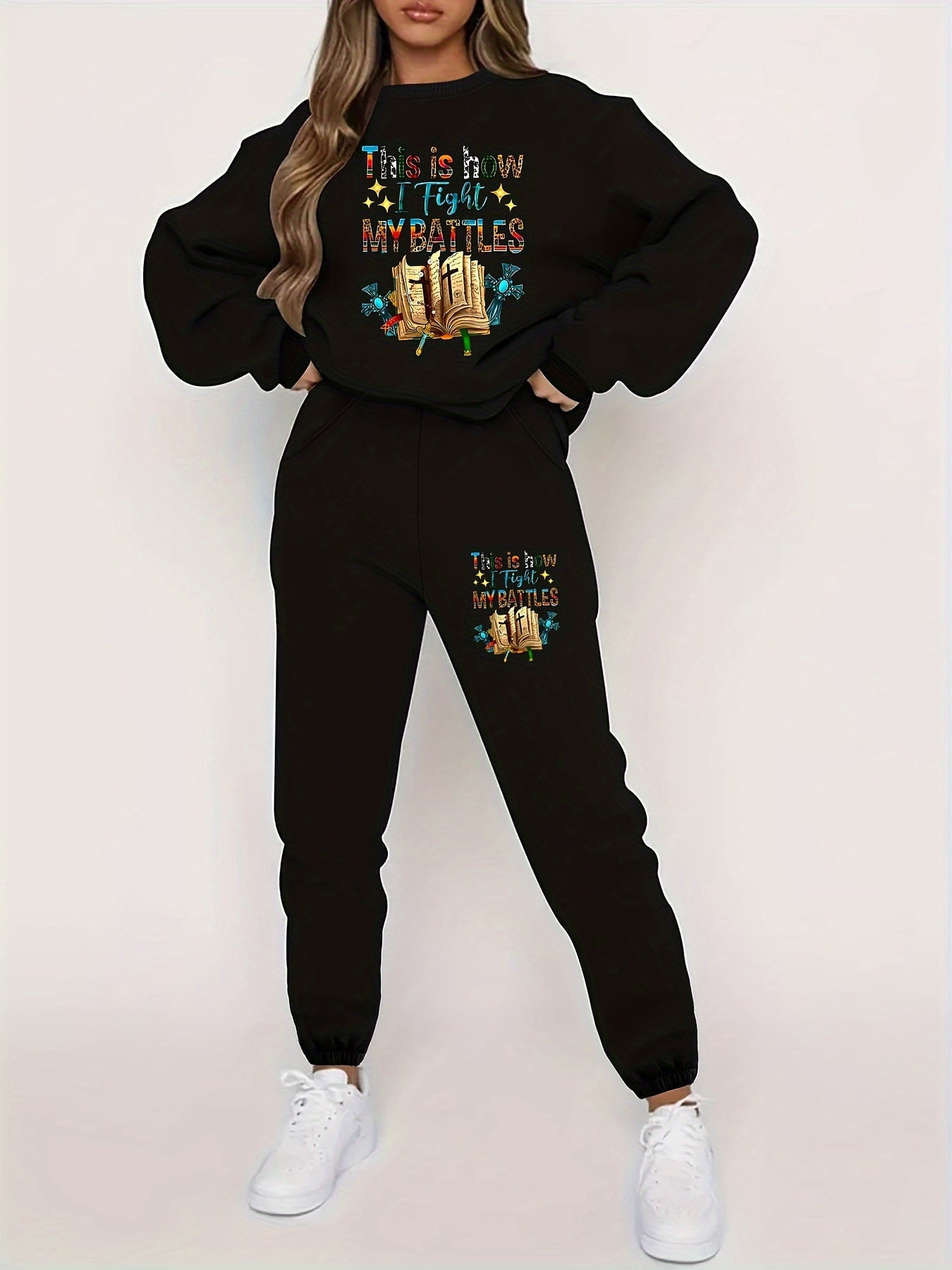 This Is How I Fight My Battles Plus Size Women's Christian Casual Outfit claimedbygoddesigns