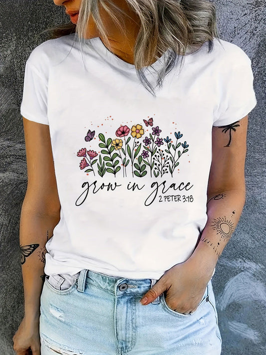 2 Peter 3:18 Grow In Grace Women's Christian T-Shirt - ClaimedbyGodDesigns