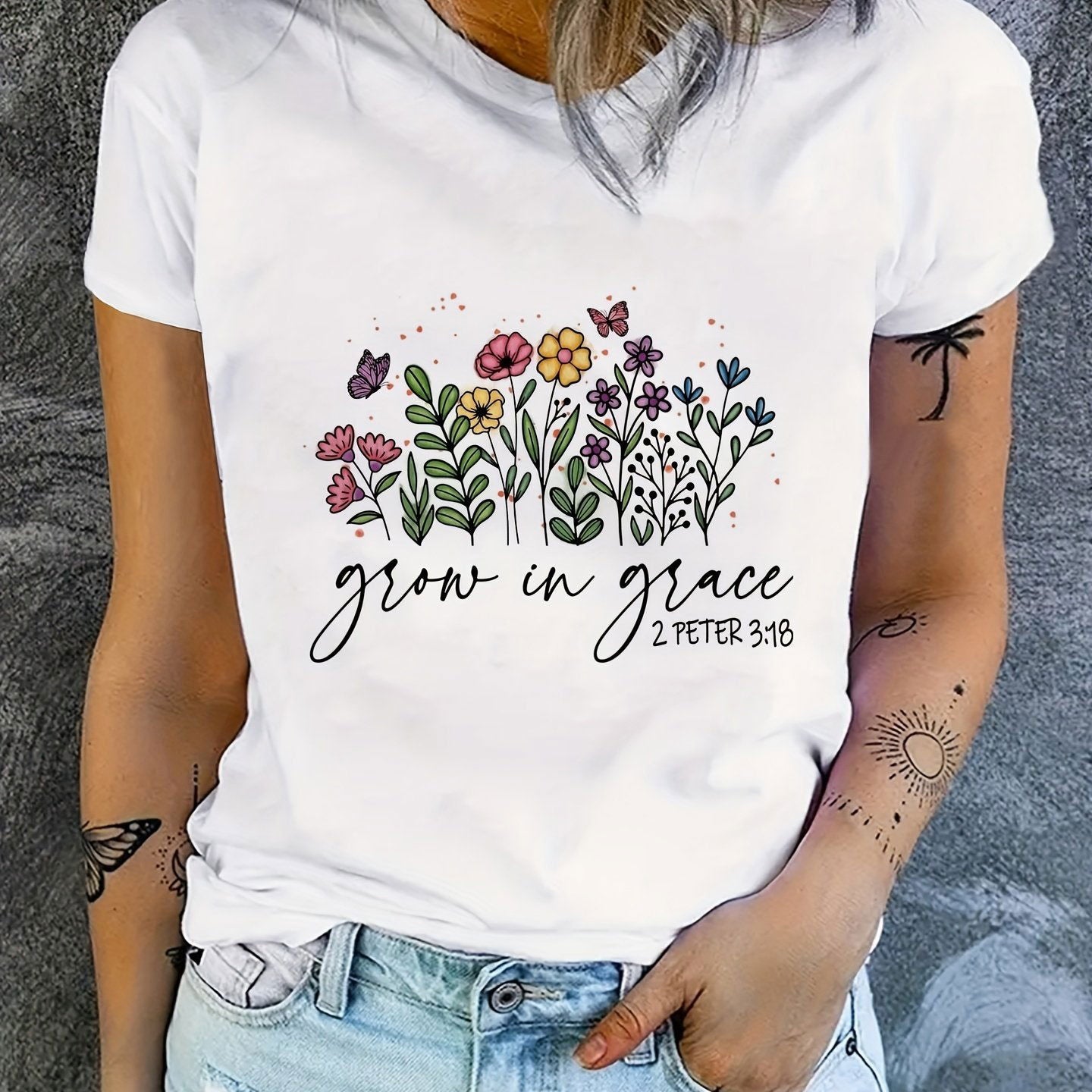 2 Peter 3:18 Grow In Grace Women's Christian T-Shirt - ClaimedbyGodDesigns