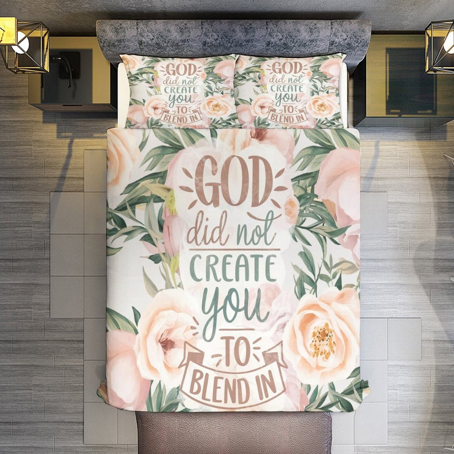 God Did Not Create You To Blend In 3-Piece Christian Comforter Bedding Set-86"×70"/ 218×177cm SALE-Personal Design