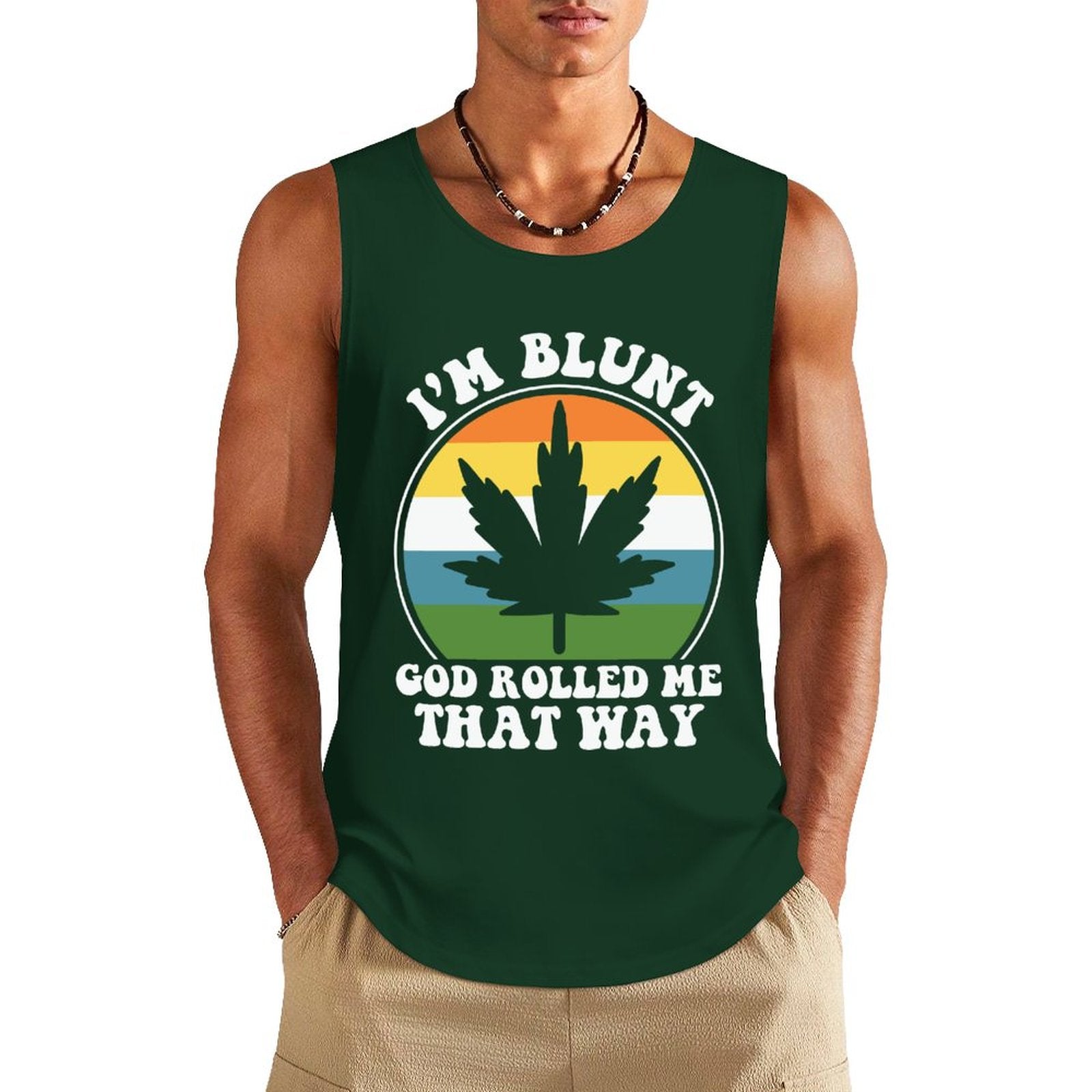 I'm Blunt God Rolled Me Than Way Men's Christian Tank Top SALE-Personal Design