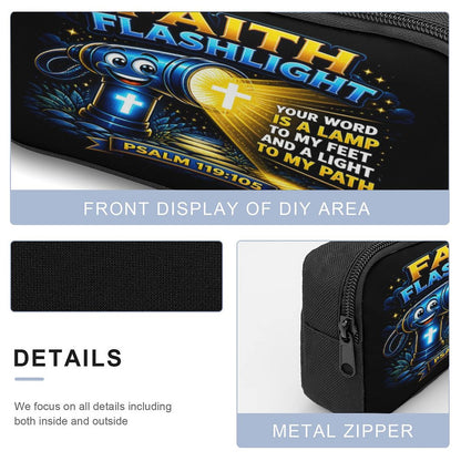 Faith Flashlight Christian 3 PCS Bag Set (Backpack, Lunch Bag and Pencil Case) - ClaimedbyGodDesigns