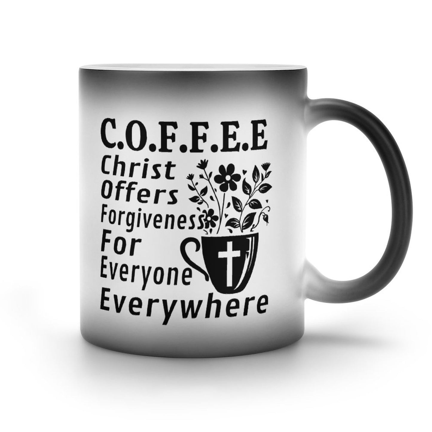 Coffee Christ Offers Forgiveness For Everyone Everywhere Christian Color Changing Mug (Dual-sided )