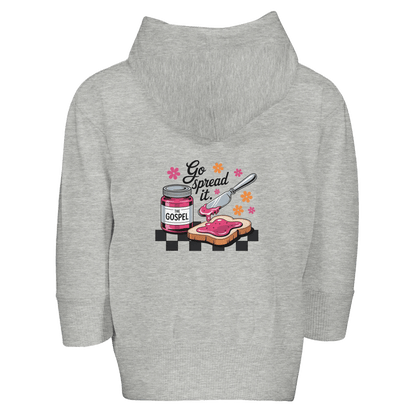 Spread The Gospel Christian Toddler Zip Fleece Hooded Sweatshirt - ClaimedbyGodDesigns