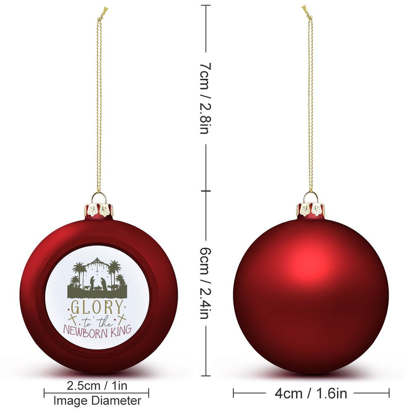 Glory To The Newborn King Christian Christmas Tree Hanging Ball